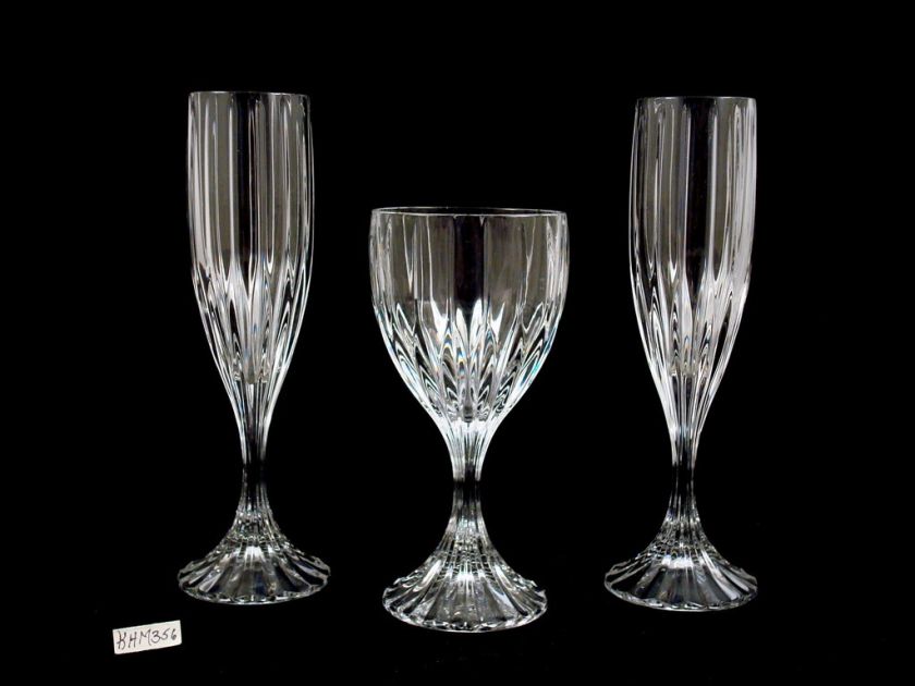 Mikasa Crystal Park Lane Champagne Flutes Water Goblet  