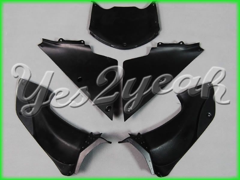 For Kawasaki ZX 14 ZZR1400 06 07 Grey Black Fairing 17W49  