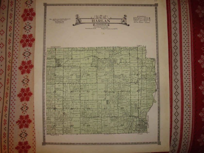 GROUP LOT OF 17 ANTIQUE PAGE COUNTY IOWA MAP CLARINDA SHENANDOAH 