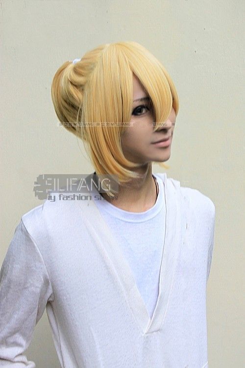 Kagamine Rin Short Gloden Cosplay Party Hair Wig SP108  