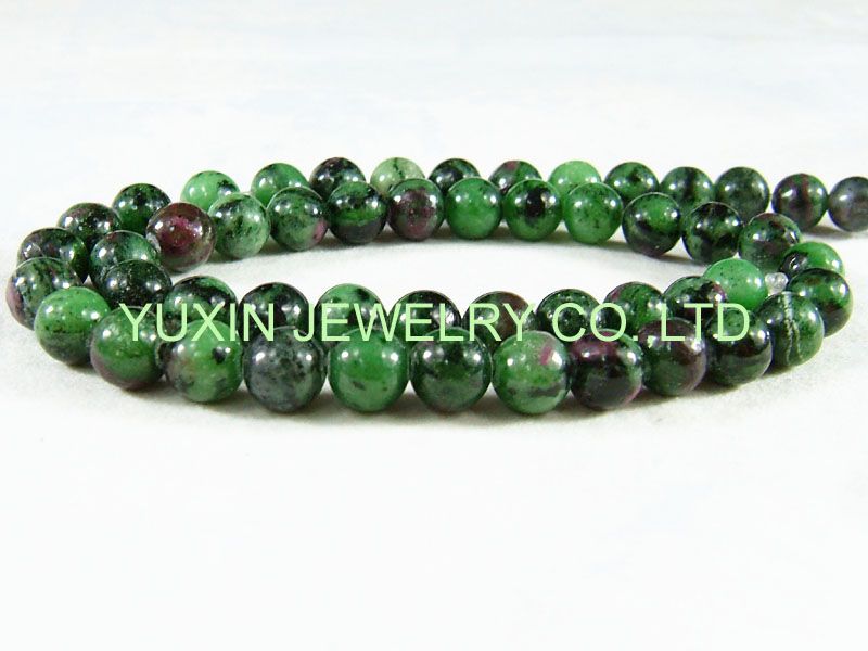 YSS132 Natural ruby zoisite gemstone round beads 16  