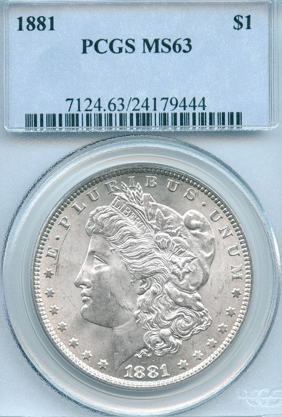 1881 Morgan Dollar PCGS MS63  