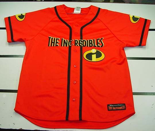 NEW DISNEY THE INCREDIBLES MOVIE BASEBALL JERSEY Mens L  