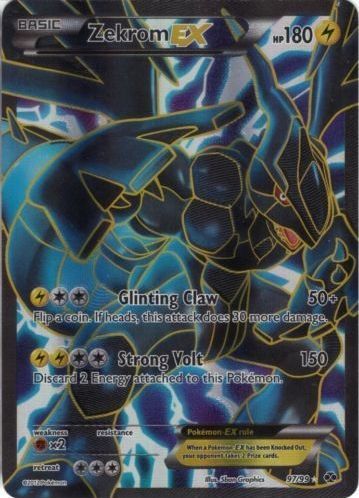 ZEKROM EX (FULL ART) (Next Destinies #97/99) Rare/Holo Foil Pokemon 