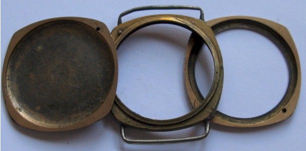 Old Vintage Used Gent Watch Cushion Case 33 x 33 mm  