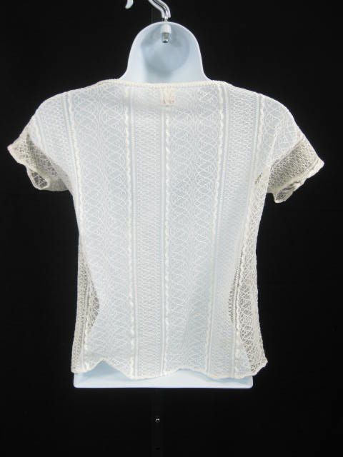 ONLY HEARTS White cotton Lace T Shirt Blouse Top Sz S  