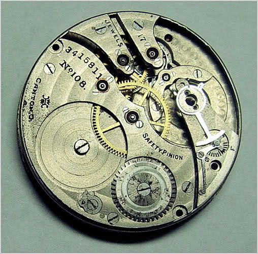 HAMPDEN WATCH MOVEMENT 17J 14S No.108 for Parts / Repair  