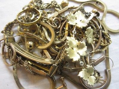 Vintage Old 157.1 grams Scrap GOLD FILLED Jewelry lot*Craft Recovery 