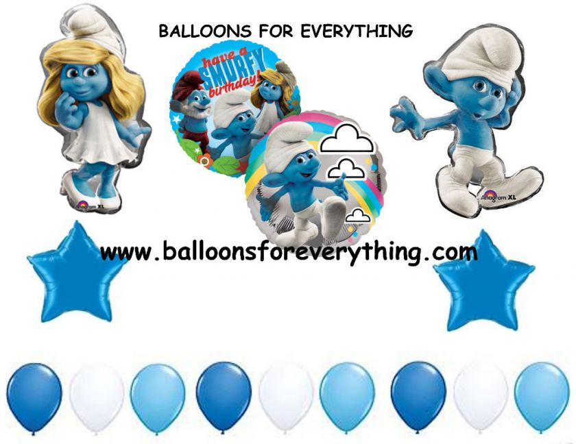 SMURF Smurfette Happy Birthday Party Deluxe 15 Balloons  
