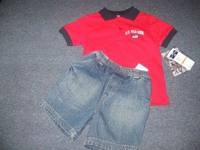 Polo Assn. Baby Boy Shirt Shorts Outfit 18 months  