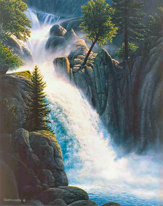 CHILNUALNA FALLS   YOSEMITE  GUDMUNDSEN CANVAS  