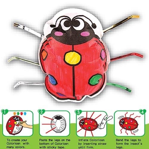 INFLATABLE TOYS / INSECTS SERIES   LADY BUG / 16 X 12cm / FREE 