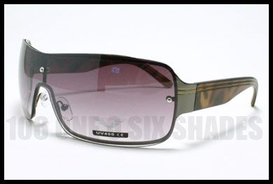 SHIELD Designer Sunglasses Mens Fashion GOLD w/ Black  