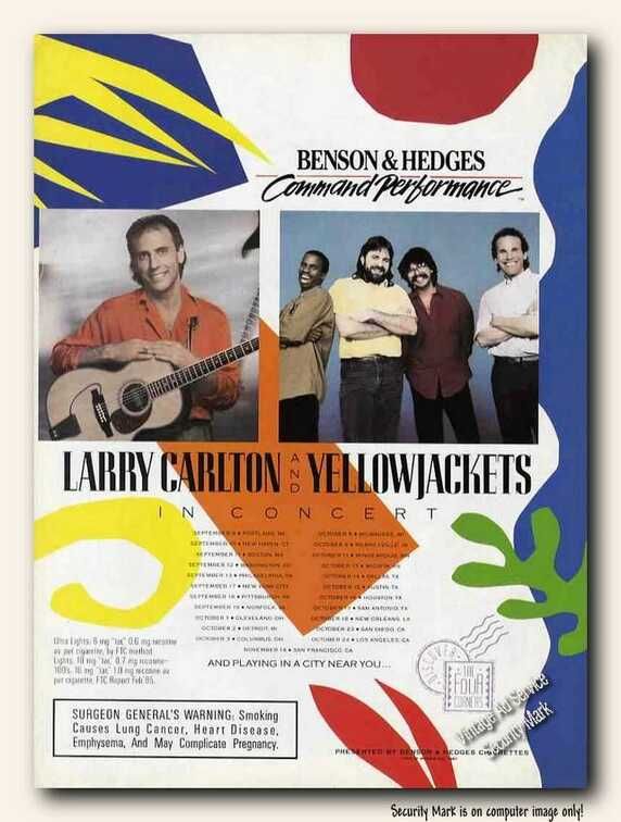 1987 Larry Carlton & Yellowjackets Concert Schedule Ad  