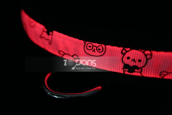 Waterproof LED Flashing Pet Dog Puppy Collar Light Up Safety Nylon M 