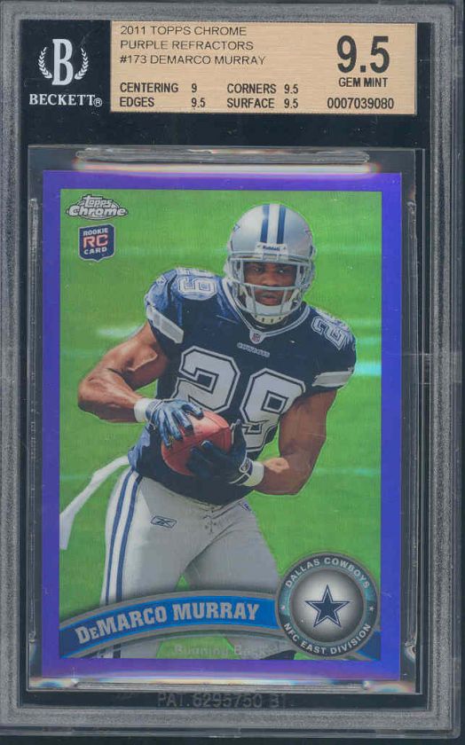 2011 topps chrome purple refractors #173 DEMARCO MURRAY rookie BGS 9.5 