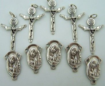 Mother Mary Child Rosary Center Part Piece Cross Lot 10  