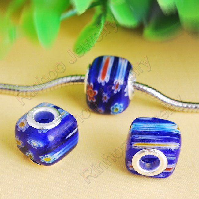 Wholesale 30pcs lampwork glass beads fit bracelet hole4.5mm