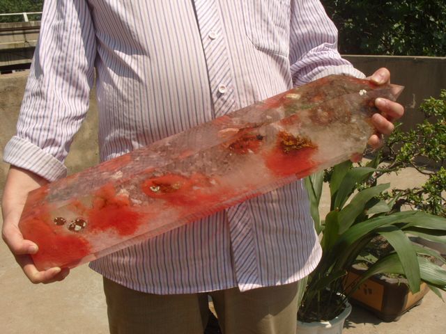 28.9lb 22.8 PRETTY RED SMELT QUARTZ CRYSTAL POINTS AA+  