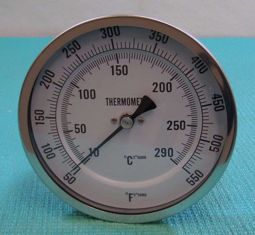 Thermometer, Dial Size 5 In, 50 to 550 F  