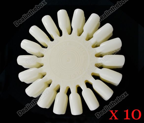 10 Pcs False Nail Art Acrylic Display Tips Practice Wheel Board DIY 