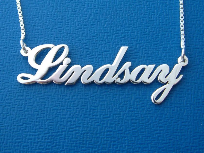 Lindsay Name Necklace ANY NAME Sterling Silver 925 WOW  