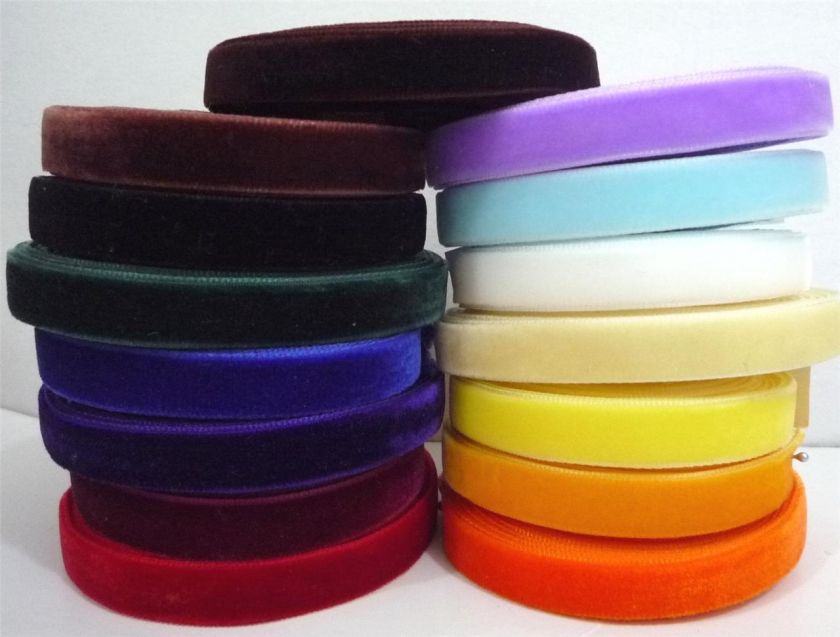 Freeship 3yd Velvet Ribbon Trim 1/2 12 mm Upick WE  