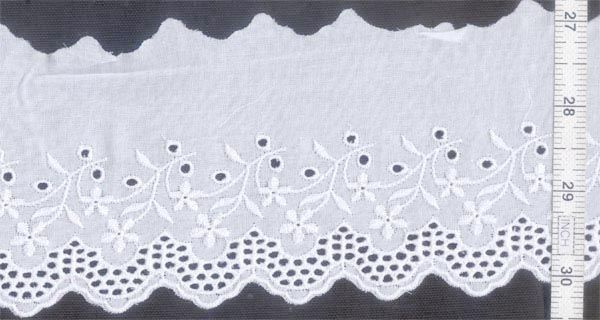 14yds Cotton EYELET LACE TRIM MW 3.42 SSARI White  