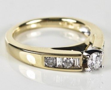 3699 Estate 14k Yellow Gold 3/4ctw F SI1 Genuine Diamond Engagement 