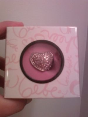 BEBE *SOLID PERFUME HEART SHAPE RING* PINK or WHITE *  