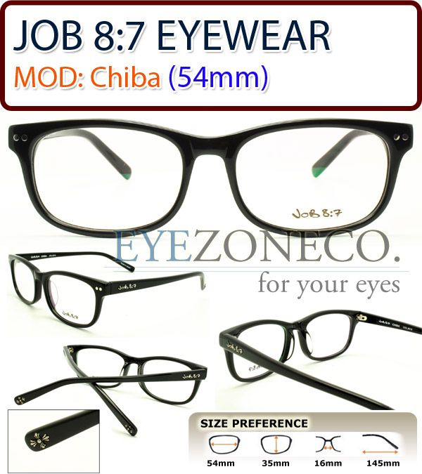 EyezoneCo] JOB 87 Wayfarer Eyeglass CHIBA/54/BLK 3D  