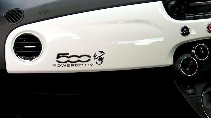 Abarth 500 Fiat 500 powered by Abarth dash sticker  