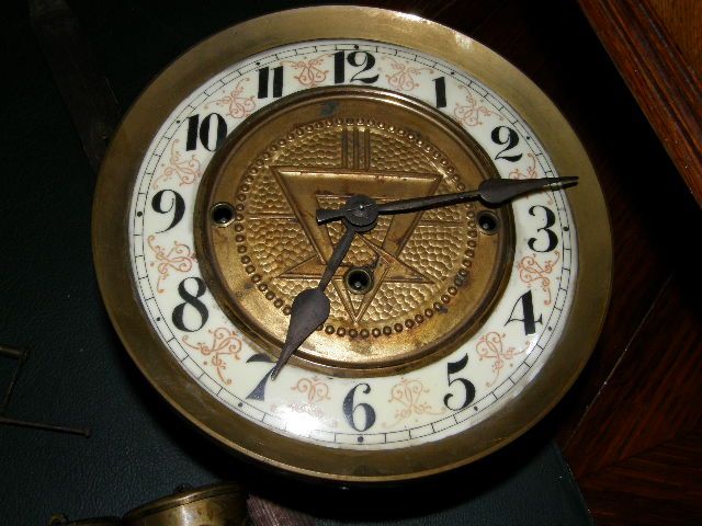 OLD REGULATOR 3 WEIGHT CLOCK MOVEMENT WITH PENDULUM AND WEIGHTS MOTIV 