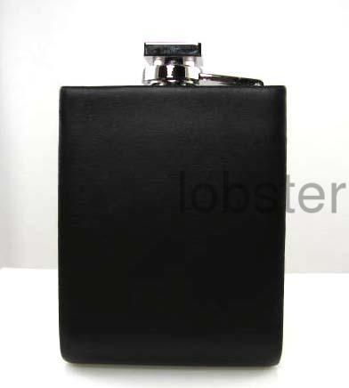 MODERN PHILIPPI LEATHER STAINLESS STEEL ENGRAVEABLE HIP FLASK MADE IN 