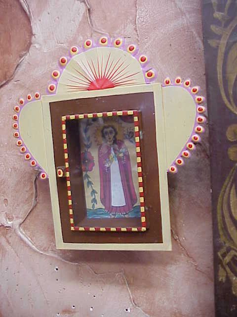 Tin Nicho Handmade Religious Mexican Folk Art 6x7 in  