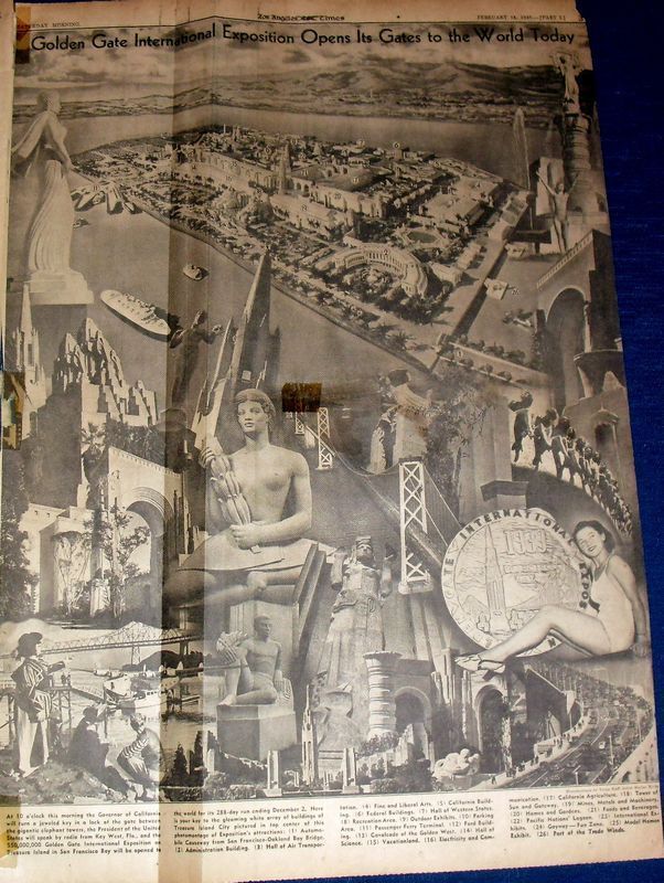 1939 FEB 18 LOS ANGELES TIMES NEWSPAPER *WORLDS FAIR EXPOSISTION SAN 