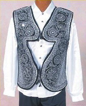 Costumes Pearls & Silver Edging Spanish Mariachi Costume Vest Bk