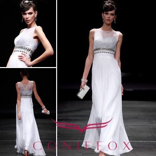 Evening Ball Formal Dress Bridal Gown Sz M White 80800  