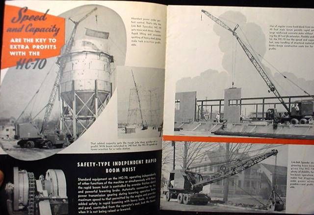 1948 Link Belt Speeder Truck Mounted Shovel Crane Advertising Brochure 