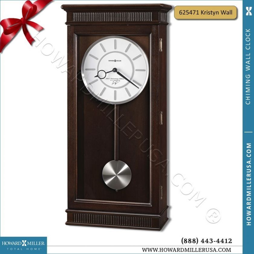 625471 Howard Miller 25 Quartz Pendulum Wall clock Finished Espresso 