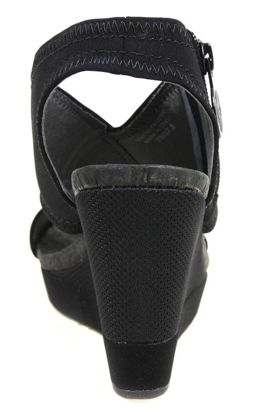 DKNY Womens Wedge Sandals Hyacint Micro Perforated Black 23400820 