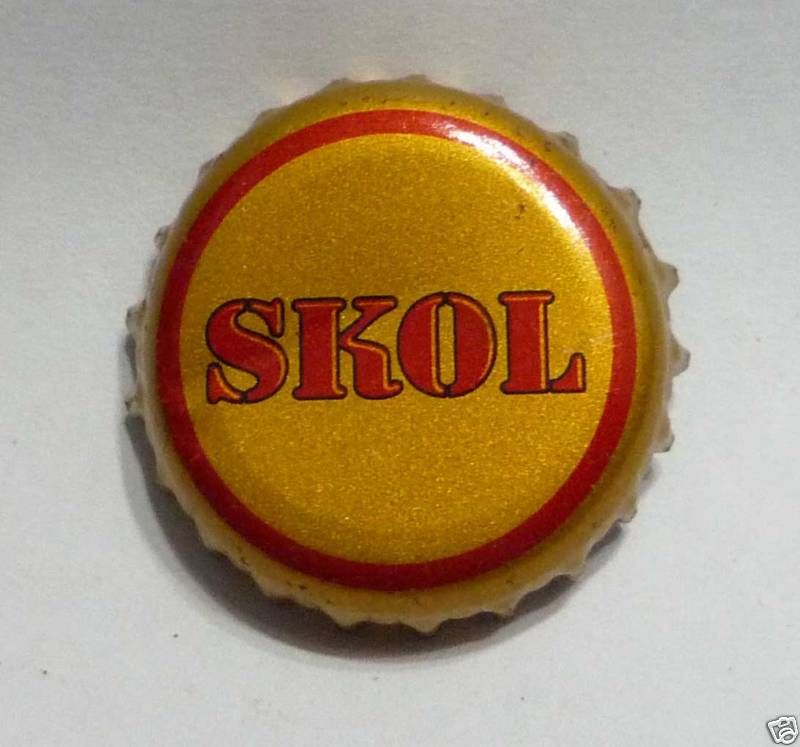 CARLSBERG BEER Bottle Cap Crown SKOL LAGER Gold Red  