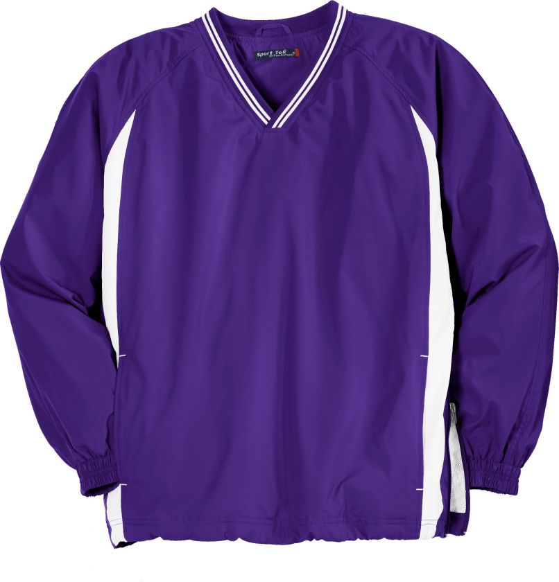 Sport Tek   Tipped V Neck Raglan Wind Shirt WIndshirt. JST62.  