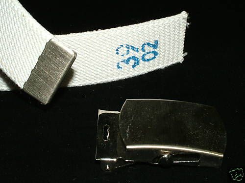 US NAVY DRESS WHITE BELT JUMPER UNIFORM SILVER BUCKLE  