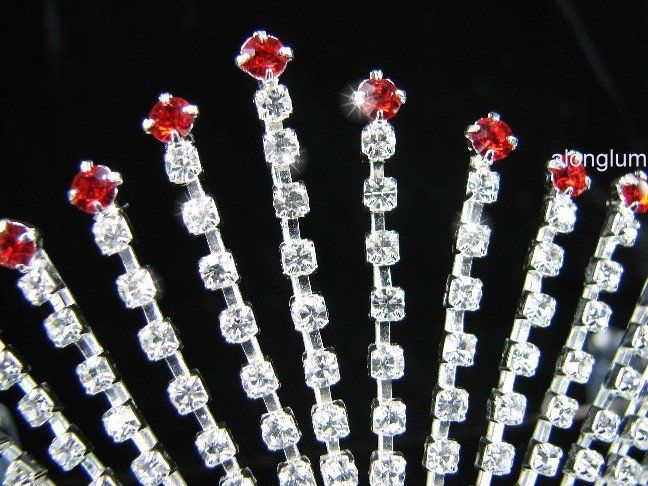 A51 8 Red Wedding Bridal Bridesmaid Party Swarovski Crystal Rhinestone 