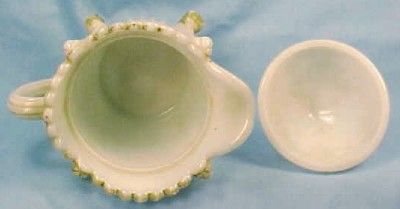 Antique FLUTE & CROWN MILK GLASS CREAMER Westmorland  