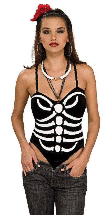 Womens Medium Day of the Dead Bone Corset   Sexy Day of  