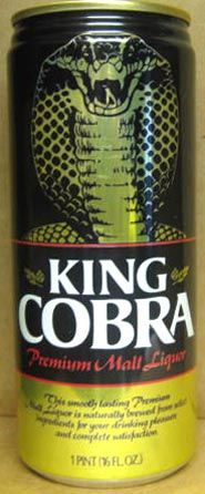 KING COBRA MALT LIQUOR 16oz Beer CAN Lg SNAKE Budweiser  