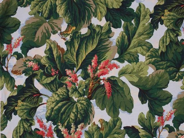 Green Red Blue Tropique Floral Drape Upholstery Fabric  