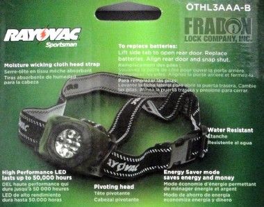 Rayovac Sportsmn LED Headlight Indestructable 35 lumen OTHL3AAA B 